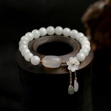 Load image into Gallery viewer, Natural White Jade Luck Bracelet