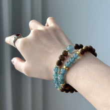 Load image into Gallery viewer, Soumra Agarwood &amp; Blue Jade "Tranquil Abundance" Multi-Strand Bracelet