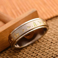 Load image into Gallery viewer, Soumra Mantra Protection Spinning Titanium Steel Ring