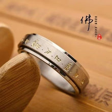 Load image into Gallery viewer, Soumra Mantra Protection Spinning Titanium Steel Ring