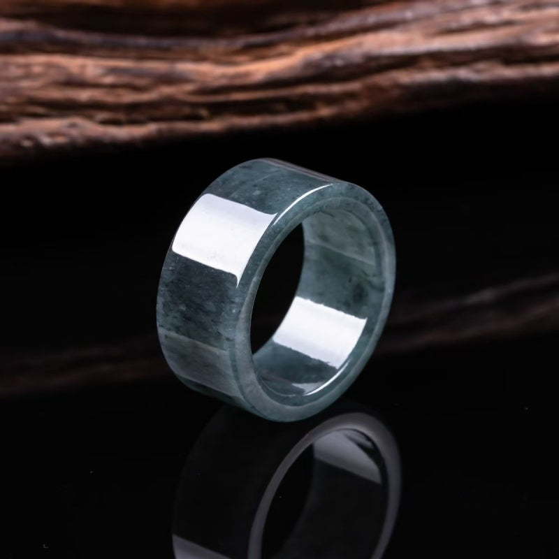 Soumra Jadeite Calm Prosperity Signet Ring