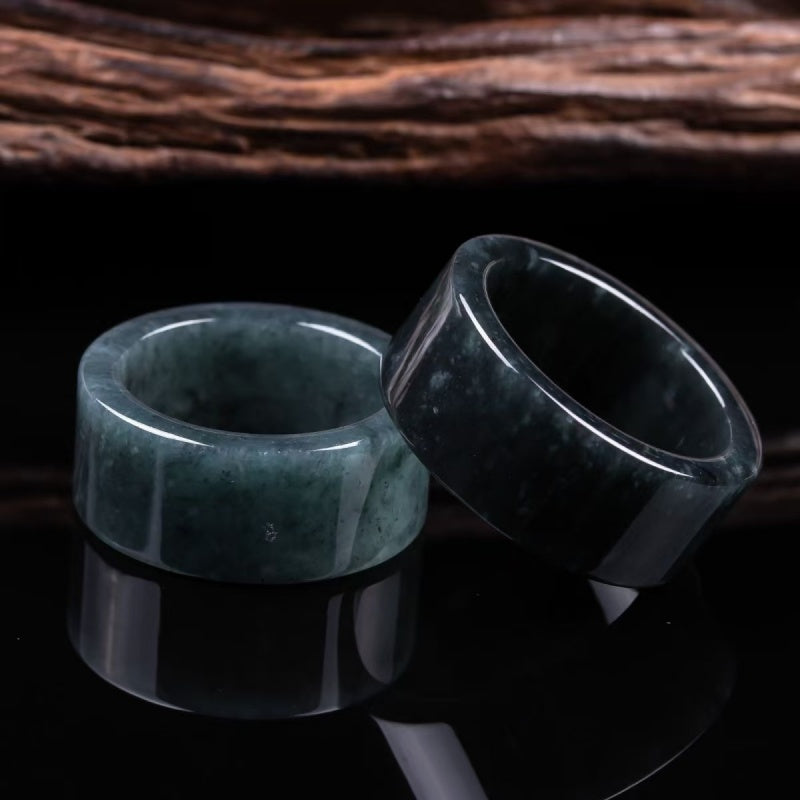 Soumra Jadeite Calm Prosperity Signet Ring
