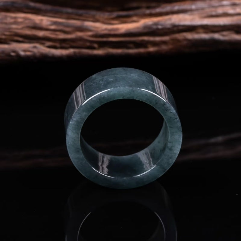 Soumra Jadeite Calm Prosperity Signet Ring