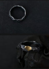 Load image into Gallery viewer, Soumra "Taihu Stone: Touch of Gold" Adjustable Silver Ring