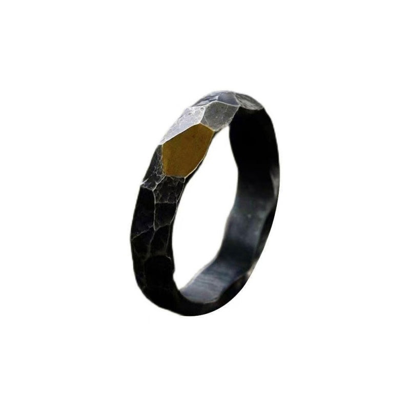 Soumra "Taihu Stone: Touch of Gold" Adjustable Silver Ring