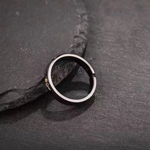 Load image into Gallery viewer, Soumra "Obsidian Vein &amp; Gilded Spark" Adjustable Alloy Ring