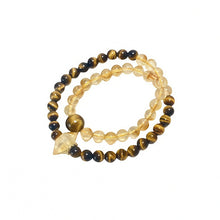 Load image into Gallery viewer, Soumra Sunlit Peak Citrine &amp; Tiger's Eye Double Wrap Bracelet