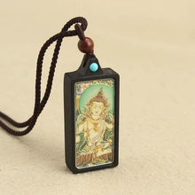 Load image into Gallery viewer, Soumra "Sacred Deity" Ebony Tibetan Thangka Pendant Collection