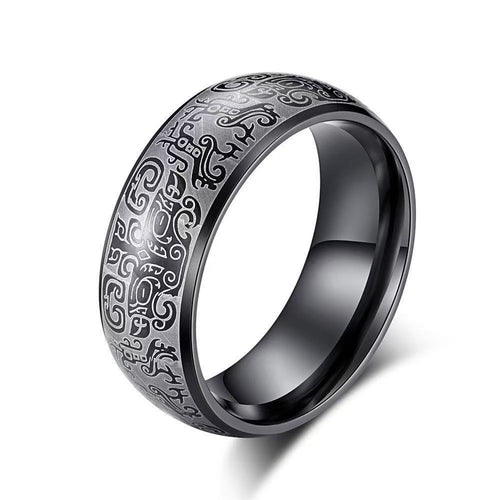 Lucky Mythological Creature Taotie Wealth Titanium Steel Ring