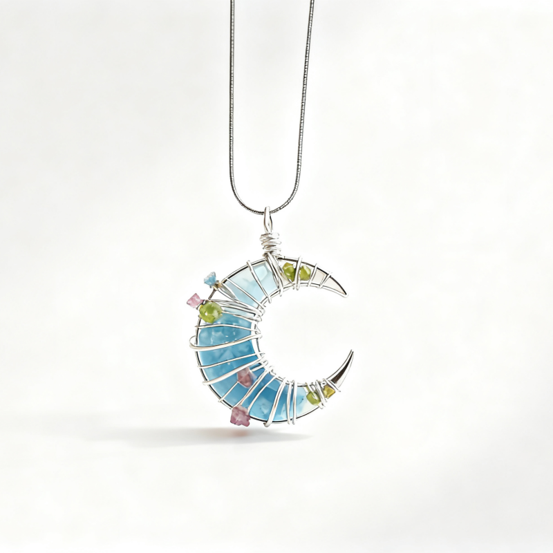 Soumra "Lunar Prism" Crystal & Titanium Steel Necklace Collection